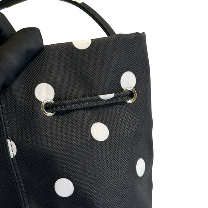 Used BALENCIAGA Polka Dot Wheel Drawstring Bucket Bag Bucket Bag Black White