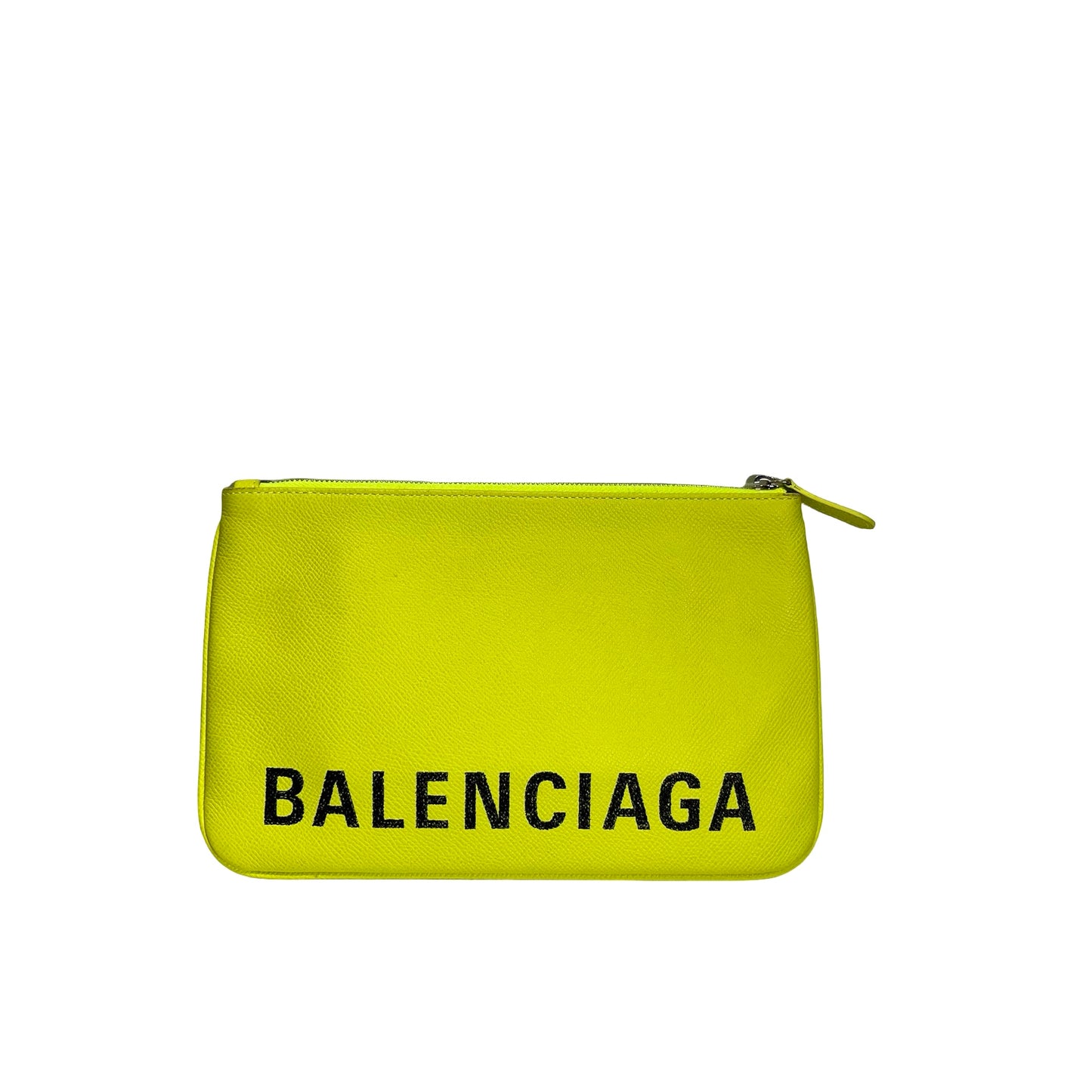 BALENCIAGA Ville Pouch Clutch Neon Yellow