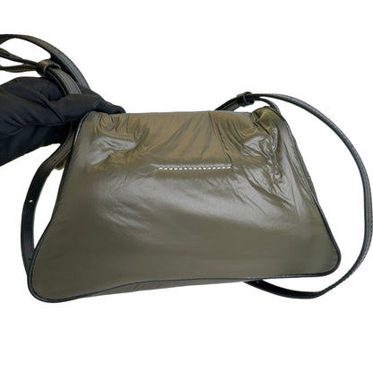 Used MAISON MARGIELA Padded Nylon Snatched Shoulder Bag Khaki Silver
