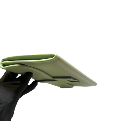 Used HERMES Leather Jige Clutch Green