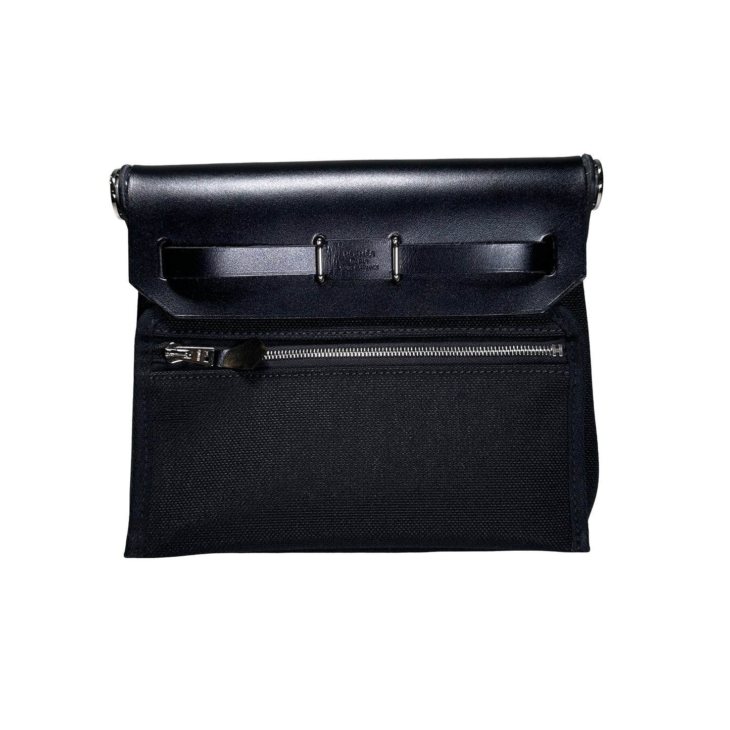 Brand New HERMES Toile Leather Herbag Zip 31 Crossbody Bag Black