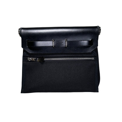 Brand New HERMES Toile Leather Herbag Zip 31 Crossbody Bag Black