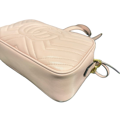 Used GUCCI GG MARMONT Cross Body Bag Pink GHW