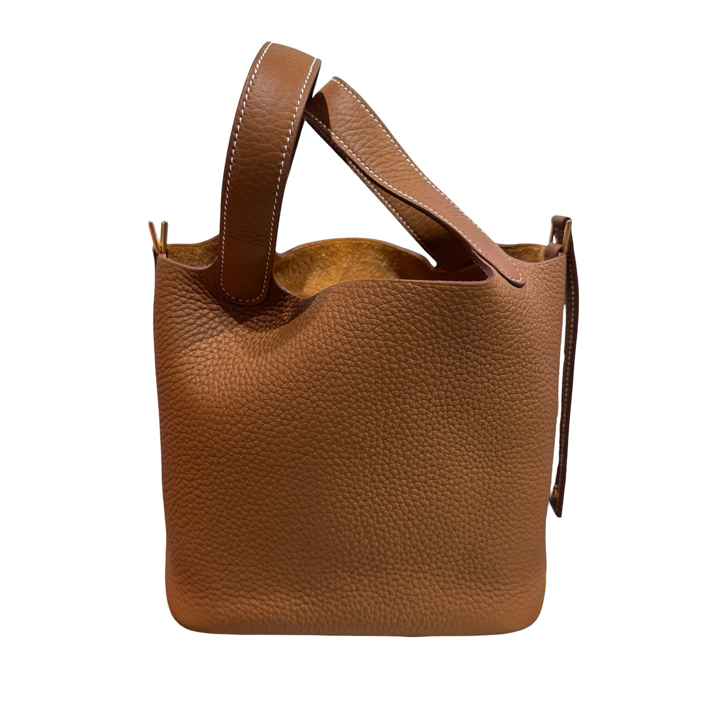 New HERMÈS Clemence leather TC Picotin 18 Bucket Bag Gold GHW