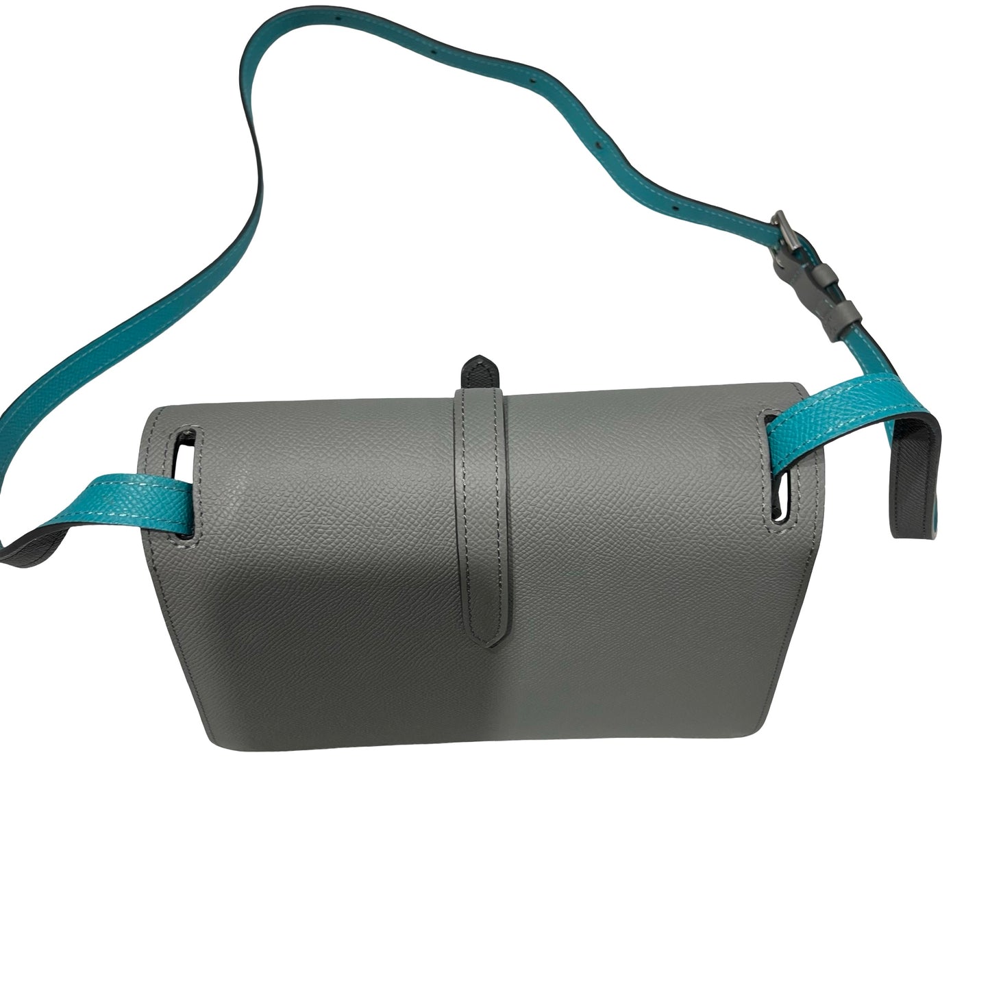 Moynat Calfskin Leather Shoulder Shoulder Bag Grey PHW