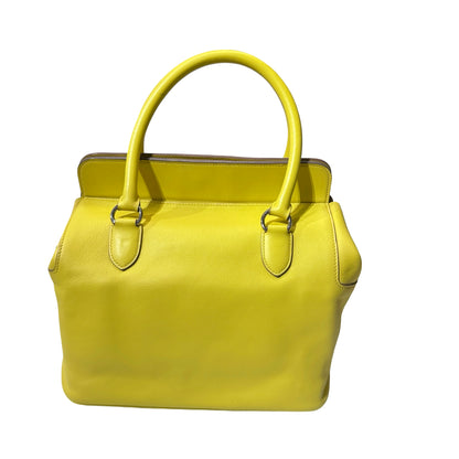 Used HERMÈS TOOL BOX 26 Two Way Shoulder YELLOW PHW Two Way Shoulder Bag