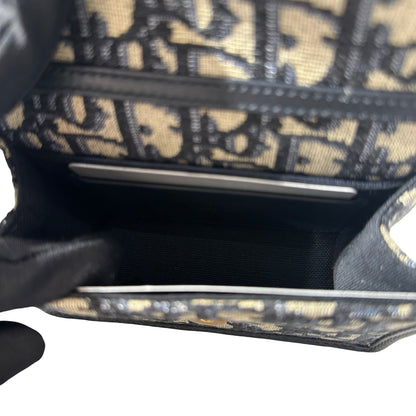 Used DIOR Canvas Mini Bag Navy Blue Beige