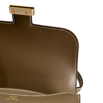 Brand New HERMES Epsom Leather Constance Shoulder Bag Etoupe