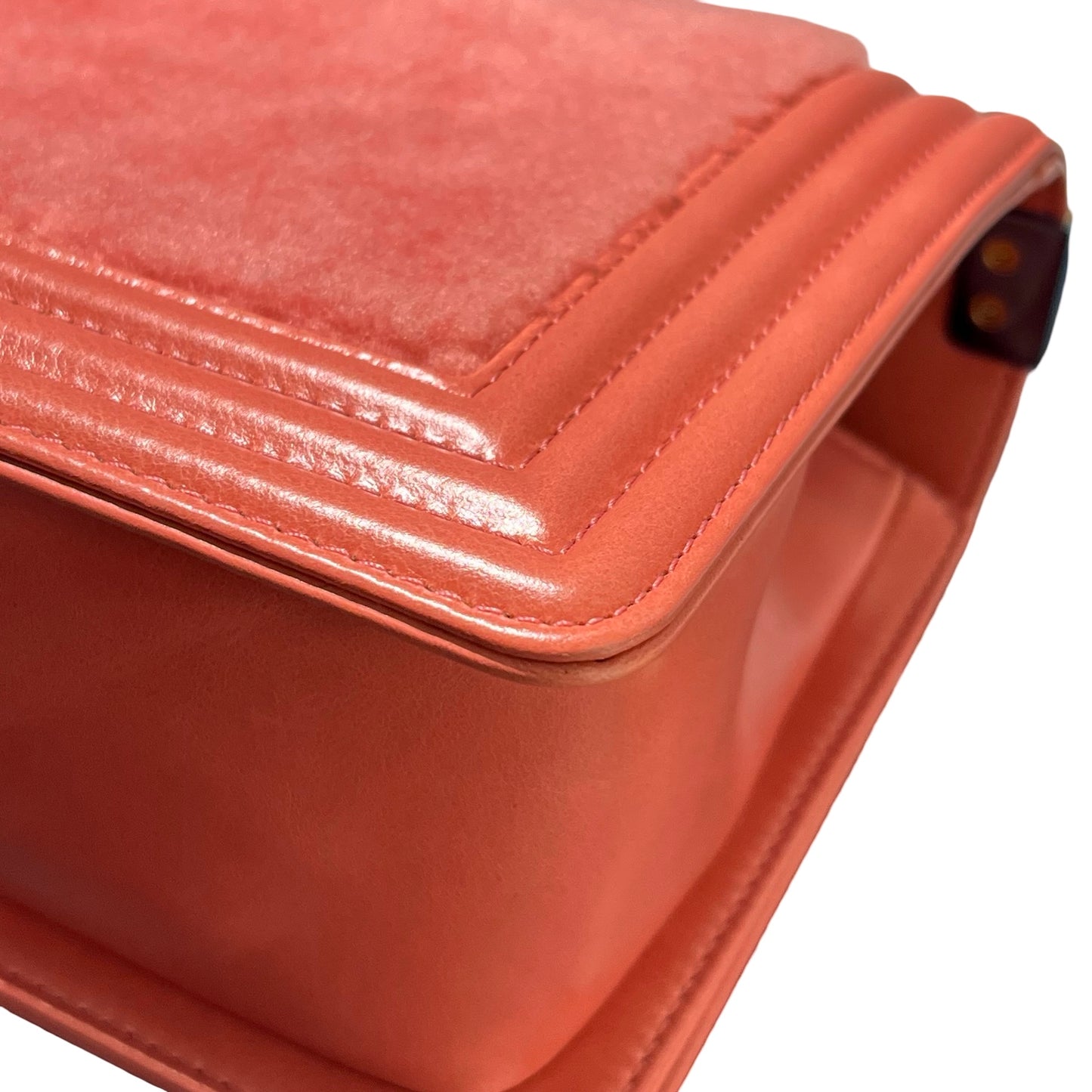 Used CHANEL Small Boy Chain Shoulder Bag Pink GHW