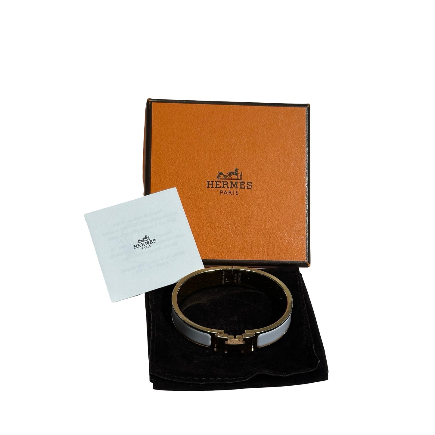 Used HERMÈS Clic H Bracelet Accessories White GHW