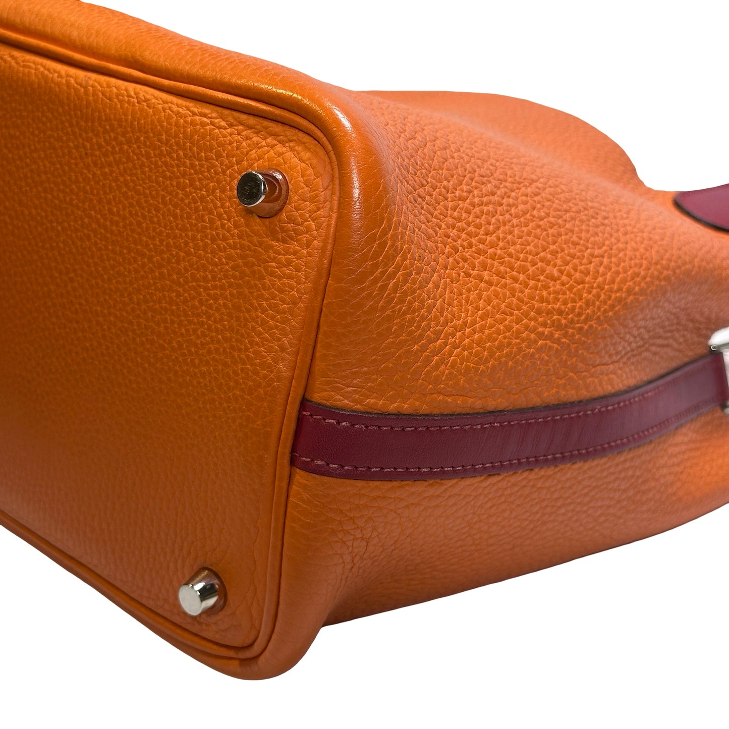 Used HERMES Picotin Handbag Orange Red PHW