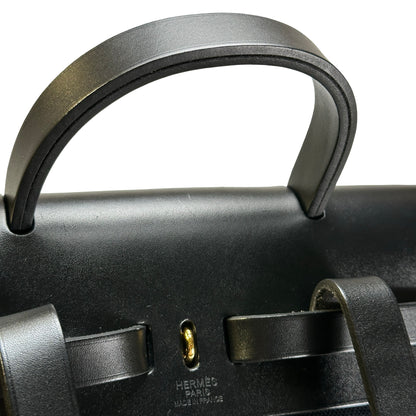 Used HERMES Canvas Leather Herbag A Dos Zip Retourne Backpack Black