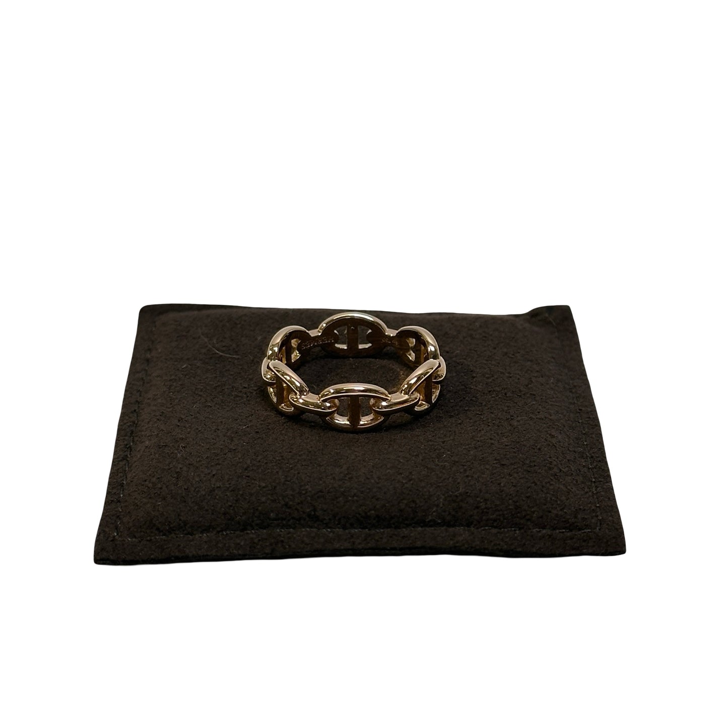 Brand New HERMES AU750 Chaine d'Ancre Ring Rose gold