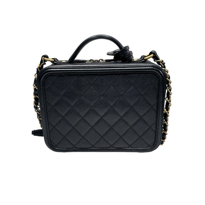 Used Chanel Vanity Case Chain Shoulder Bag Black GHW
