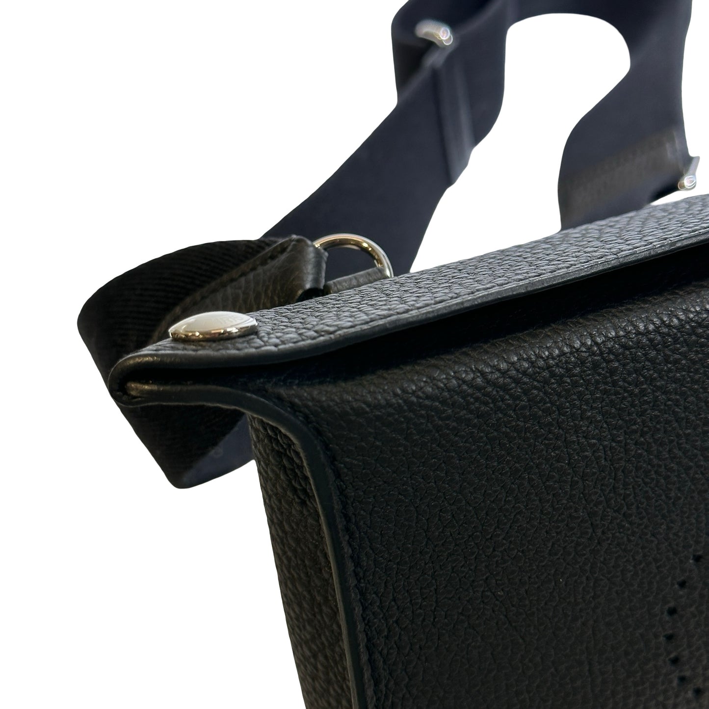 Used HERMES Togo Evelyne Crossbody Bag Black PHW