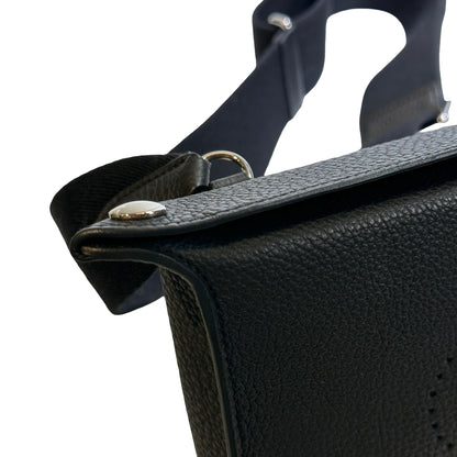 Used HERMES Togo Evelyne Crossbody Bag Black PHW