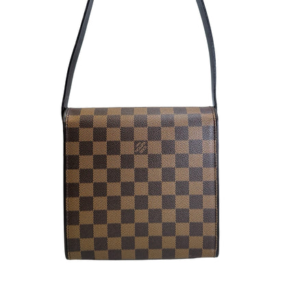 Used LOUIS VUITTON Damier Ebene Pochette Ipanema Shoulder Bag Brown