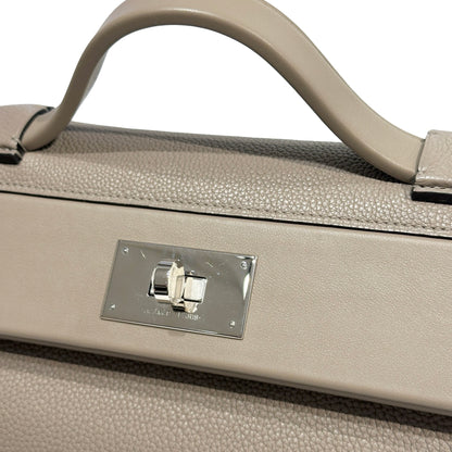 Used HERMES Taurillon Maurice Veau Swift 24/24 Handbag Gris Asphalte Gris