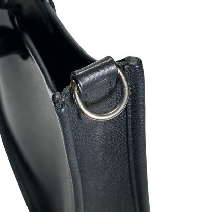 Used HERMES Leather Mini Evelyne Shoulder Bag Black