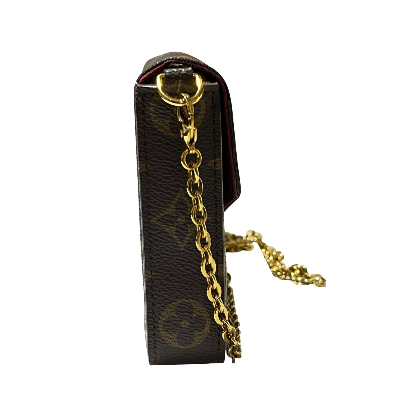 Used LOUIS VUITTON Félicie Pochette Clutch Bag Brown GHW