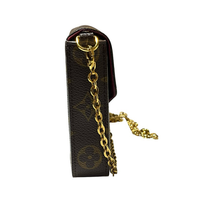 Used LOUIS VUITTON Félicie Pochette Clutch Bag Brown GHW