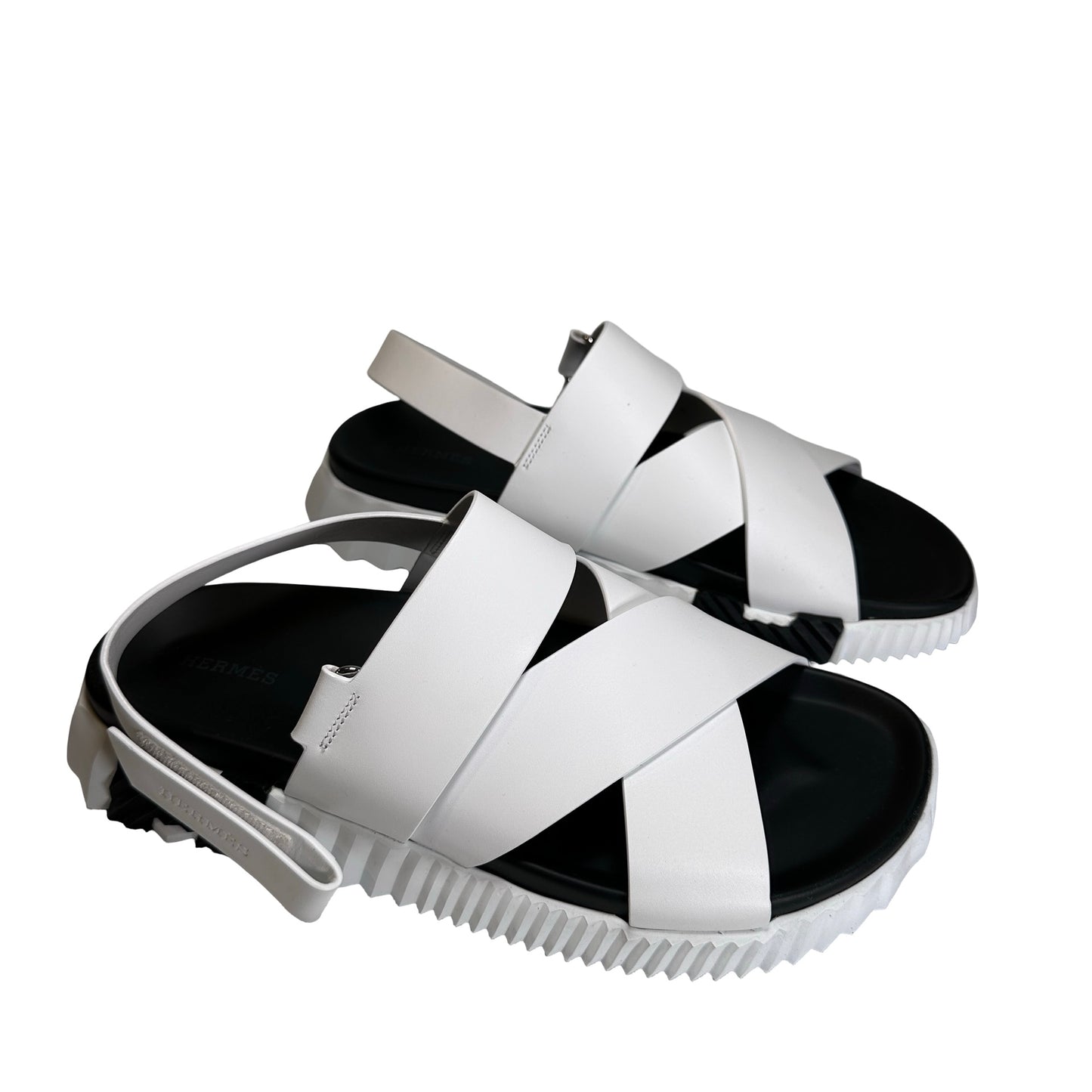 Used HERMES Shoes White Black