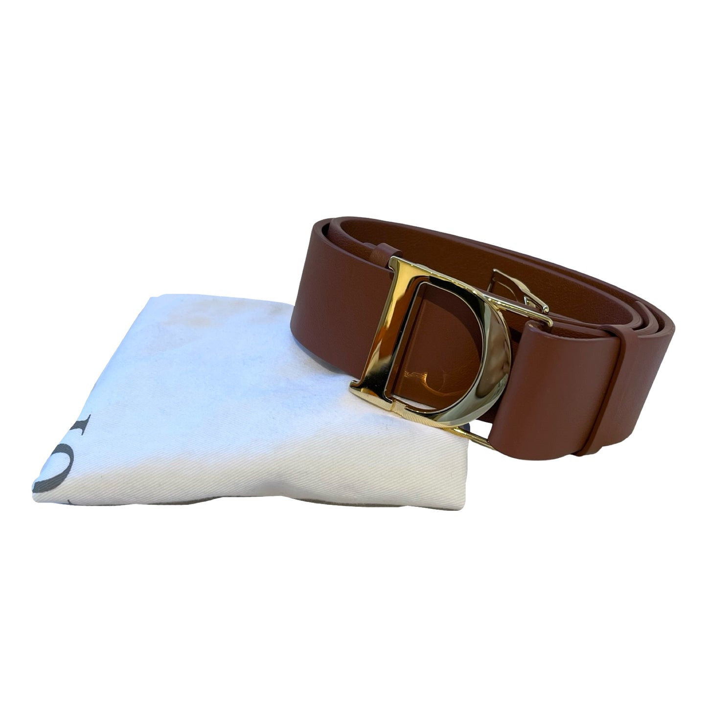 Used Dior Belt Brown GHW