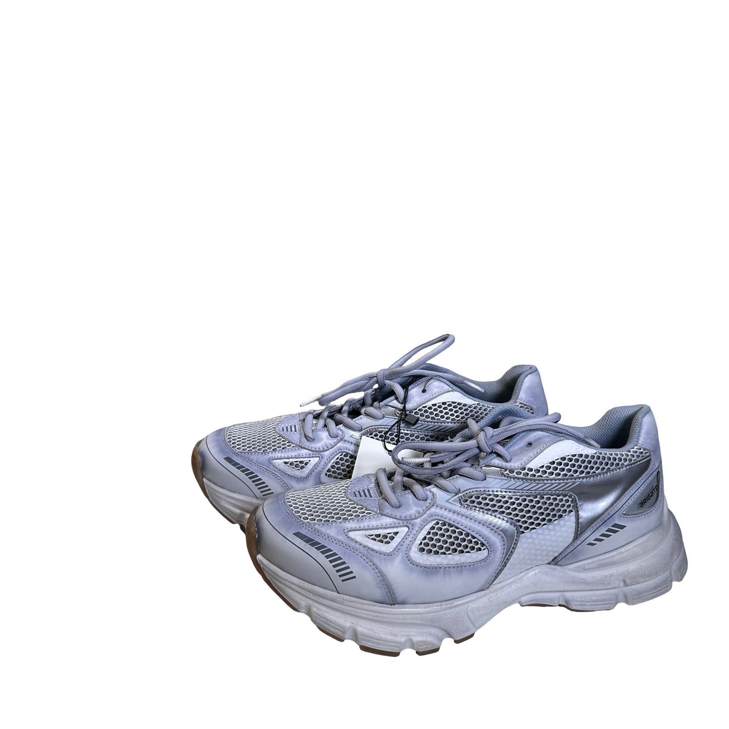 Used AXEL ARIGATO Mesh Leather Marathon Runner Sneakers Grey Silver White