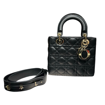 Used DIOR Lady Dior Handbag Black GHW