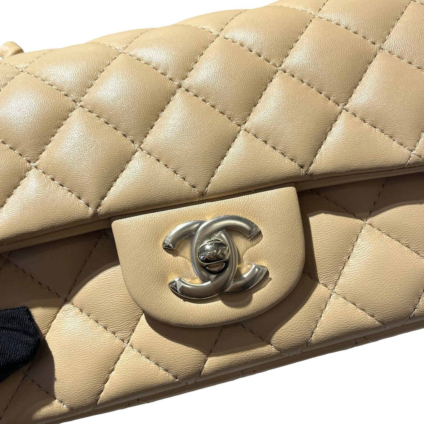 Used CHANEL MINI FLAP 20 CM Mini Bag Beige PHW
