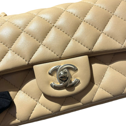 Used CHANEL MINI FLAP 20 CM Mini Bag Beige PHW