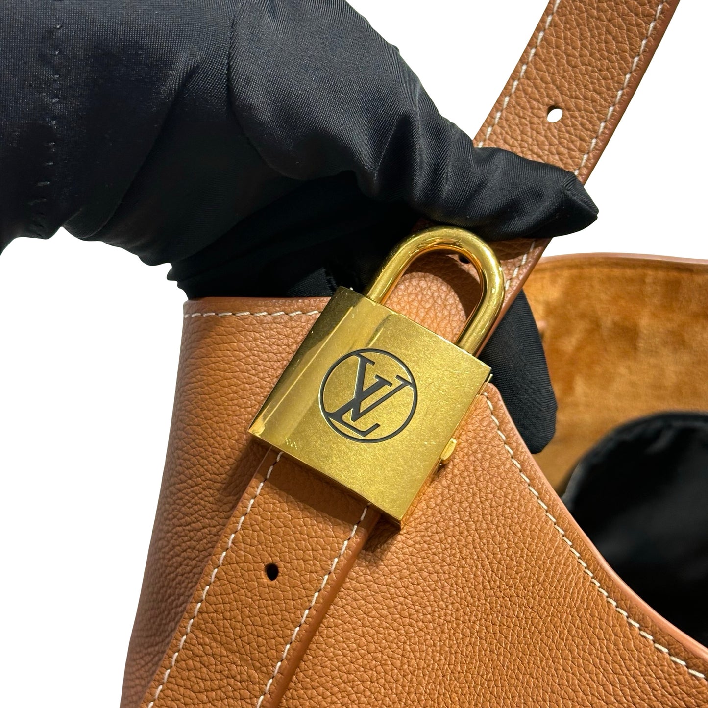 Used LOUIS VUITTON Monogram Leather Low Key Hobo Handbag Brown