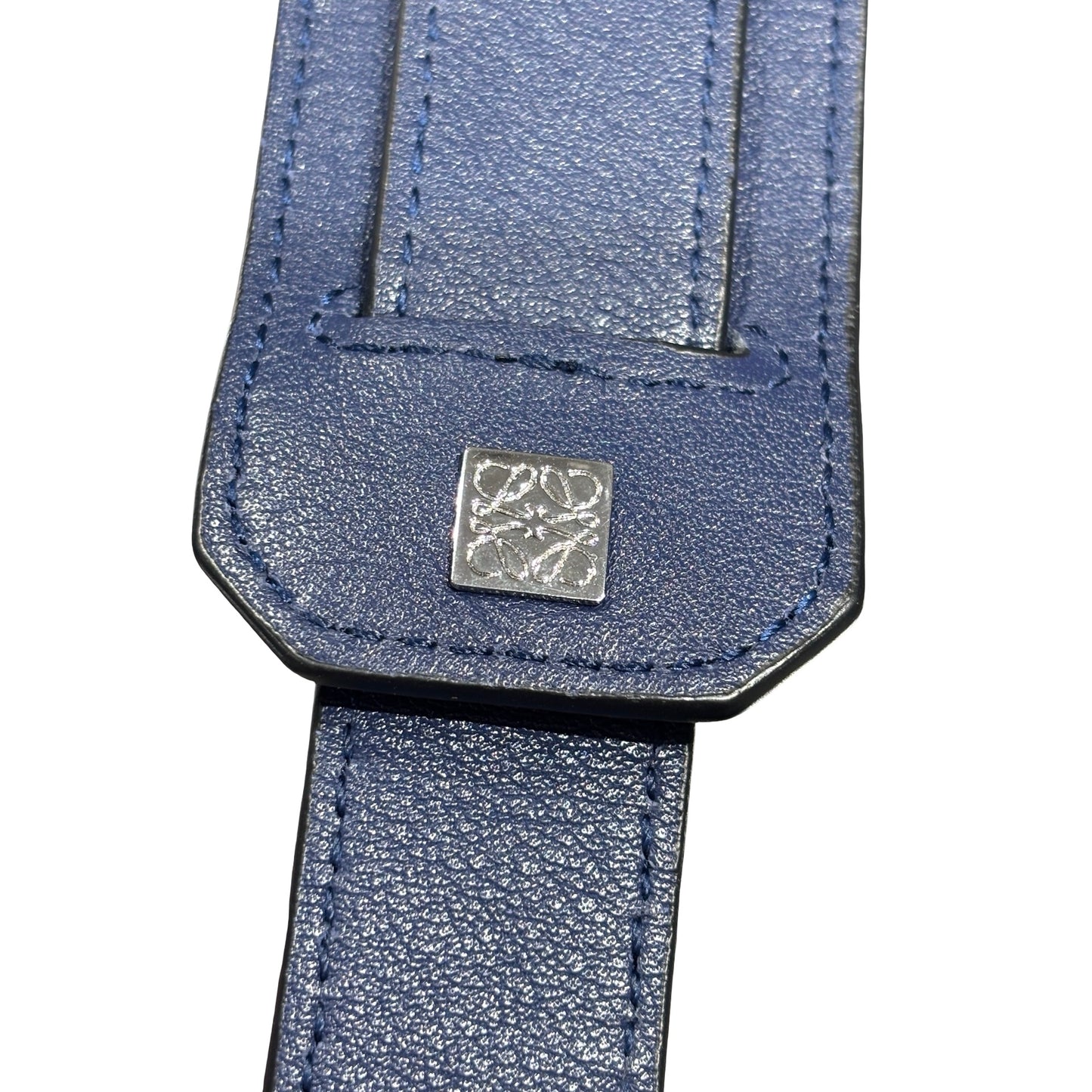 Used LOEWE Calfskin Leather Puzzle Crossbody Bag Navy Blue PHW