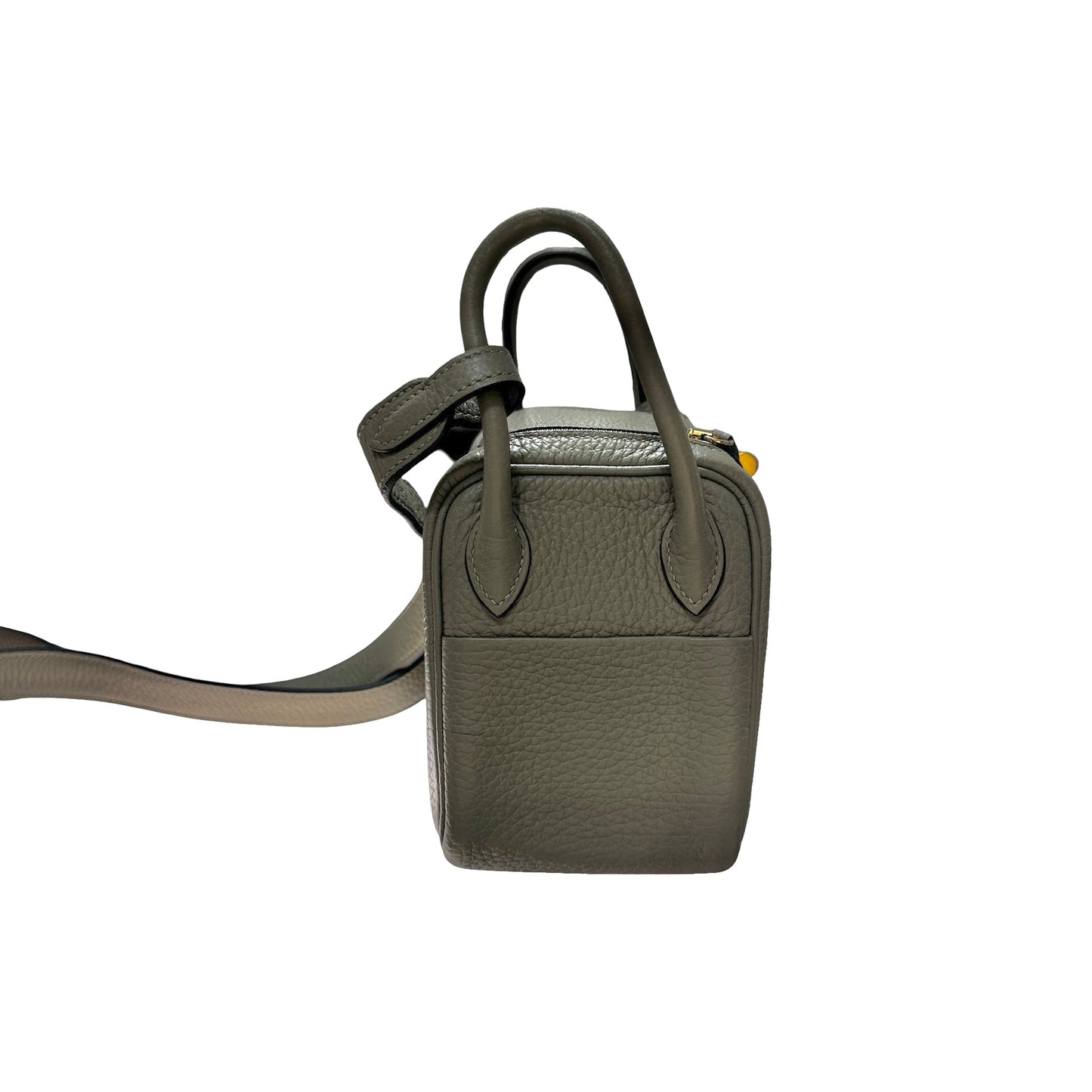 Used Hermès Mini Lindy Cross Body Bag Green GHW