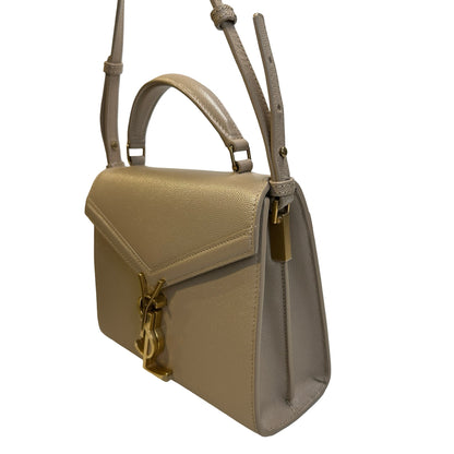 Used SAINT LAURENT grained calfskin Cassandra Handbag taupe