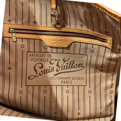 Used Louis Vuitton Monogram Eclipse Canvas Neverfull GM Shoulder Bag Brown GHW