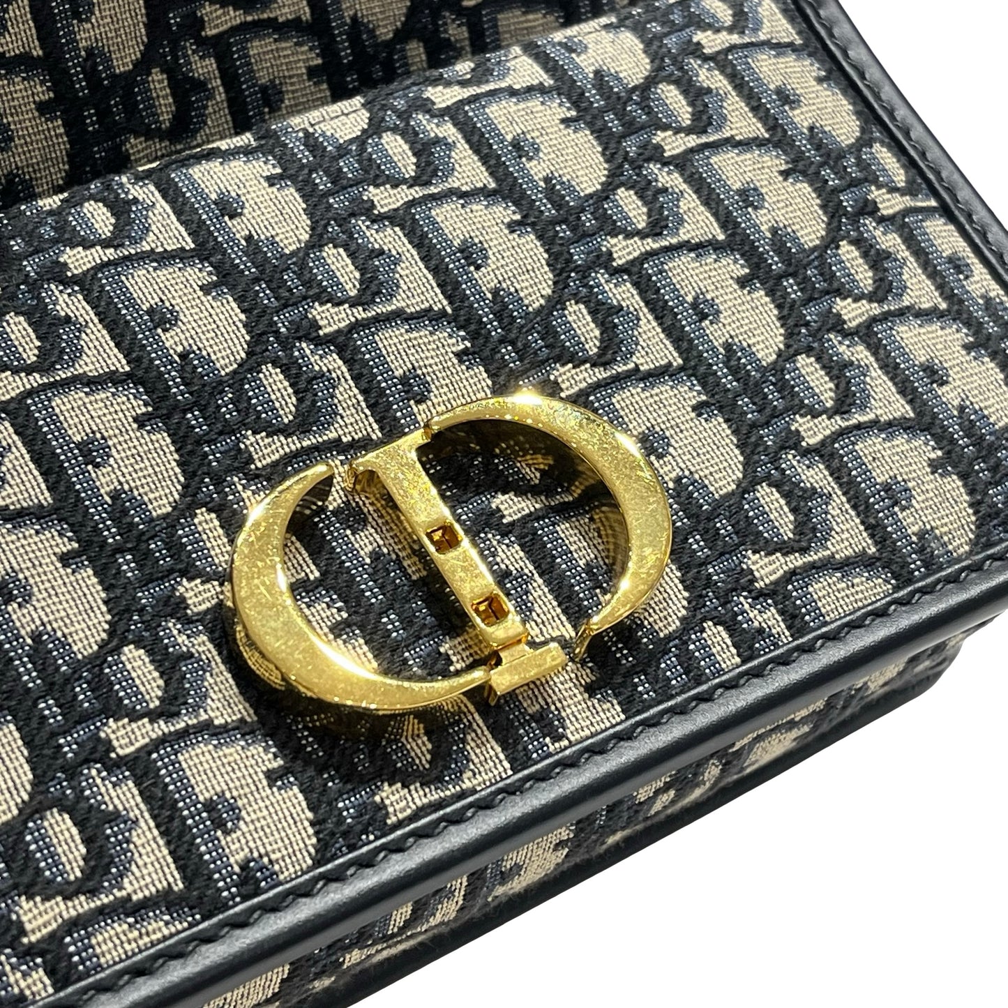 Used DIOR Oblique Oblique Montaigne 30 Crossbody Bag Navy blue