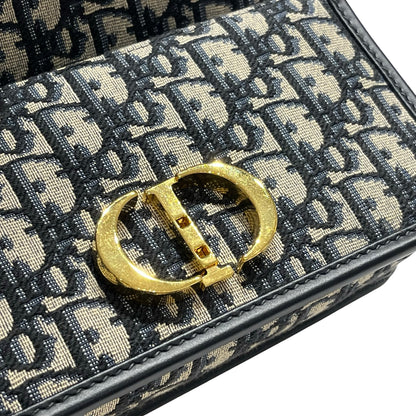 Used DIOR Oblique Oblique Montaigne 30 Crossbody Bag Navy blue