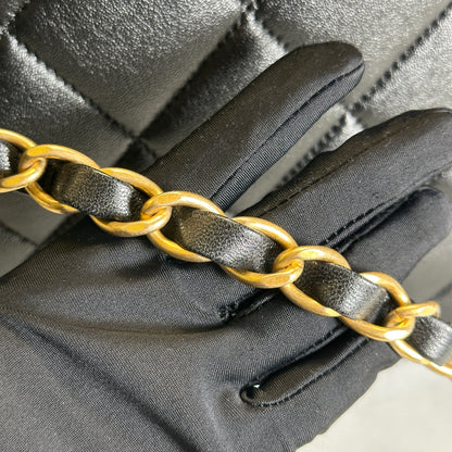 Used CHANEL Quilted Calfskin Hobo Bag Hobo Bag Black Gold