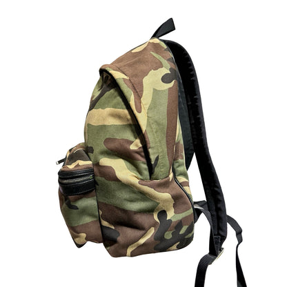 Used Saint Laurent Canvas Backpack Dark Green Black