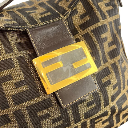 Fendi Canvas Hobo Bag Brown GHW
