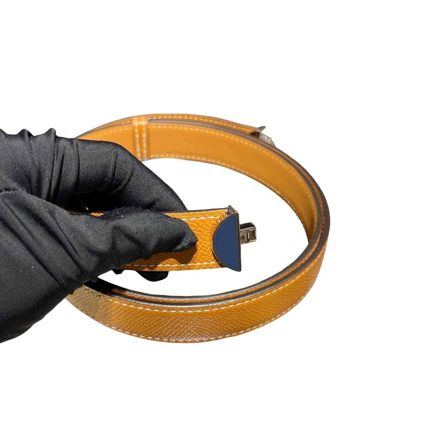 Used HERMÈS Calfskin Leather Belt Gold PHW