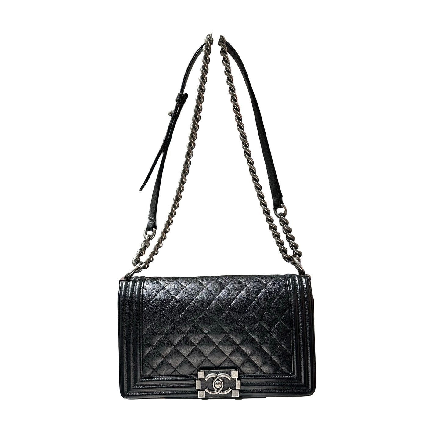CHANEL LE BOY 25 BLACK CAVIAR PHW [3000597]
