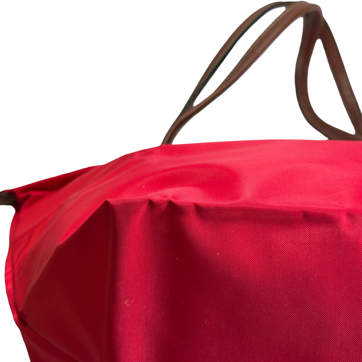 Used LONGCHAMP Eiffel Tower Print Le Pliage Eiffel Tower Tote Bag Red Brown