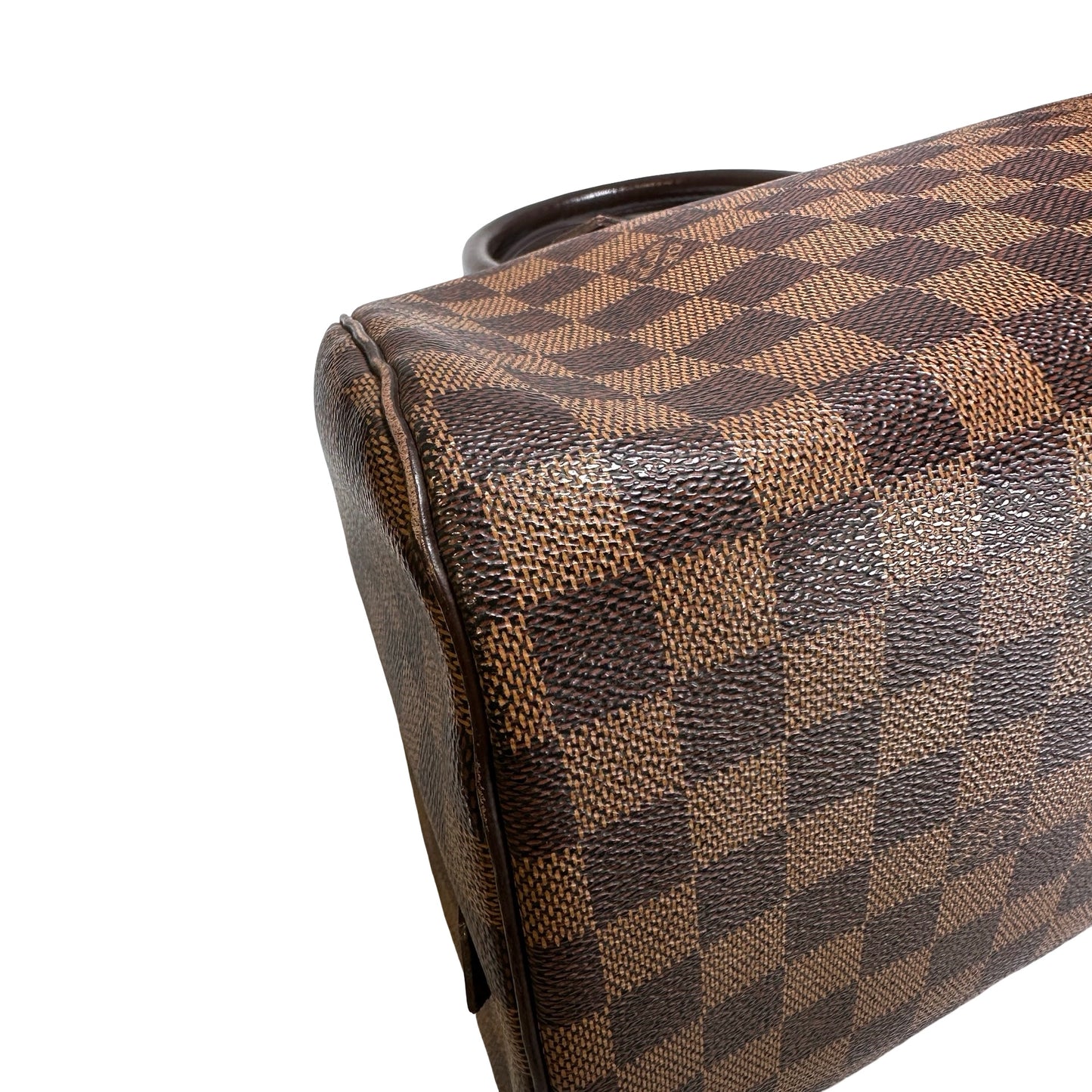 Used LOUIS VUITTON Damier Ebene Triana Handbag Brown GHW