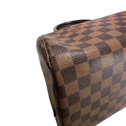Used LOUIS VUITTON Damier Ebene Triana Handbag Brown GHW