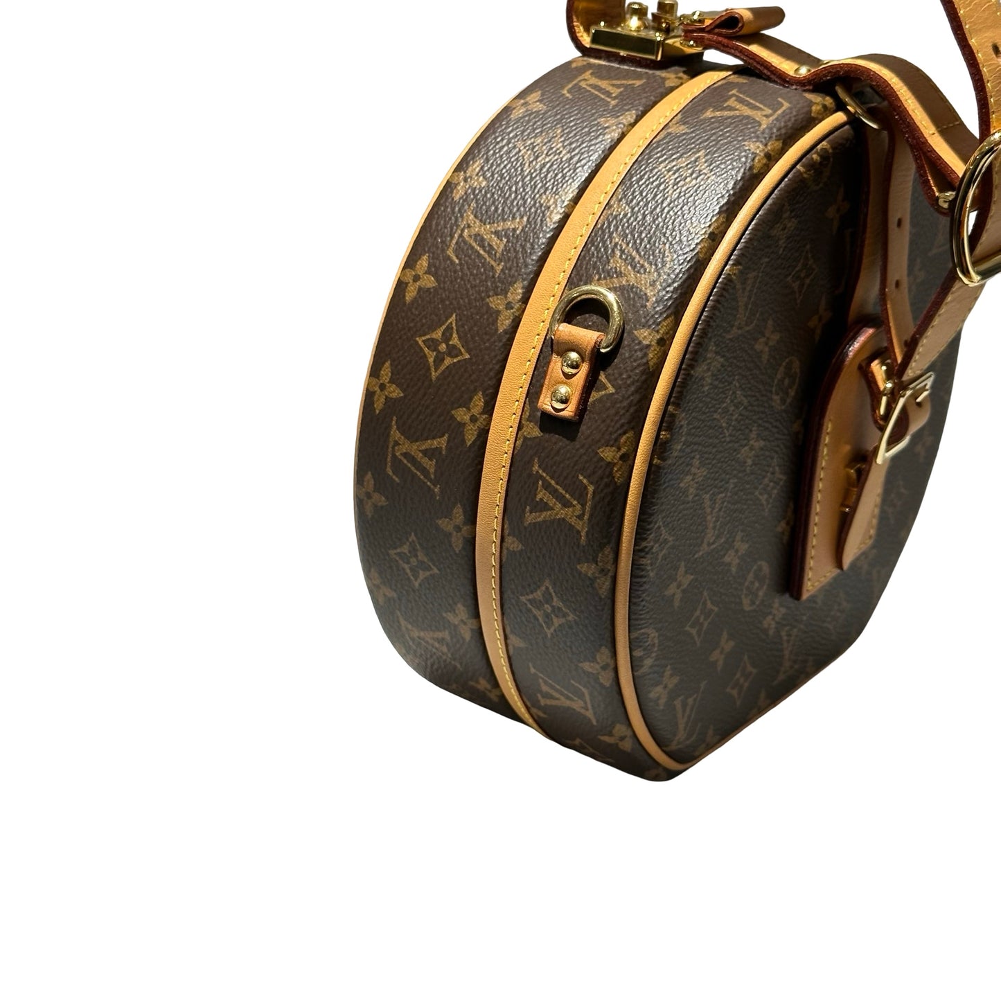 Used LOUIS VUITTON Canvas Petite Boite Handbag Brown GHW