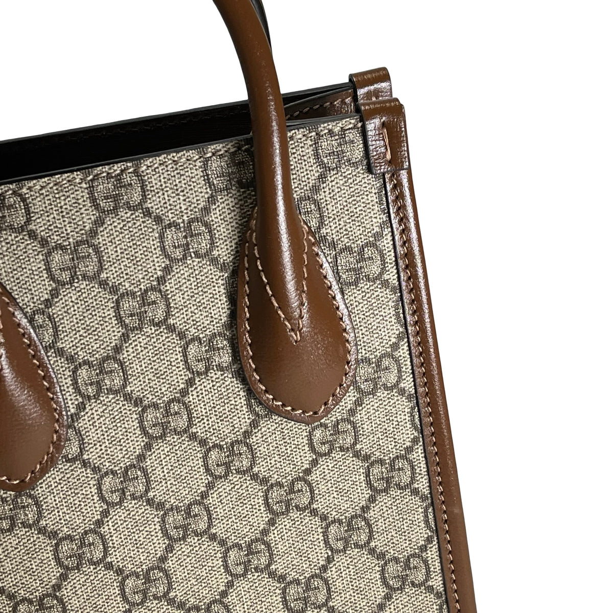 Used GUCCI GG Supreme Interlocking G Mini Tote Bag Tote Bag Beige Brown