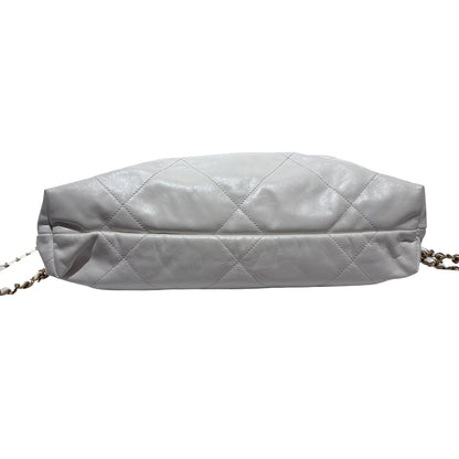 Used CHANEL Calfskin Medium 22 Backpack Backpack White