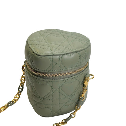 Used DIOR Cannage Dior Travel Vanity Case Vanity case Green GHW